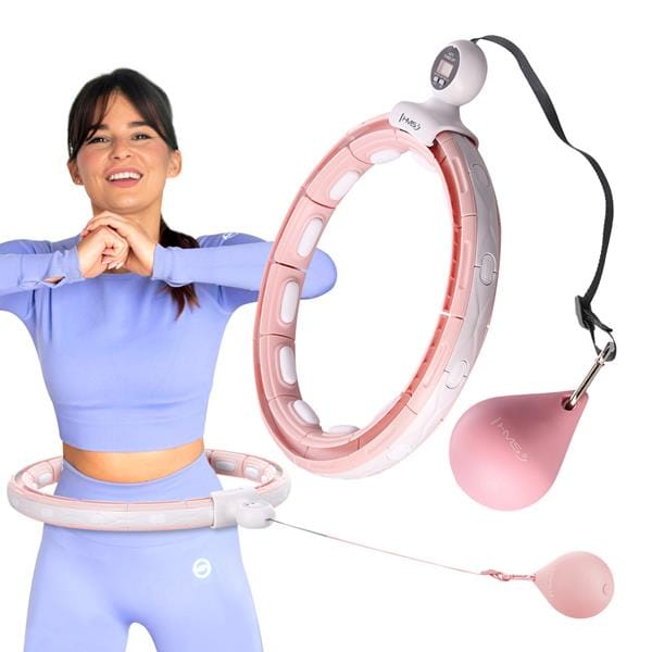 HULA HOP PINK Z MAGNESEM I OBCIĄŻNIKIEM + LICZNIK HMS