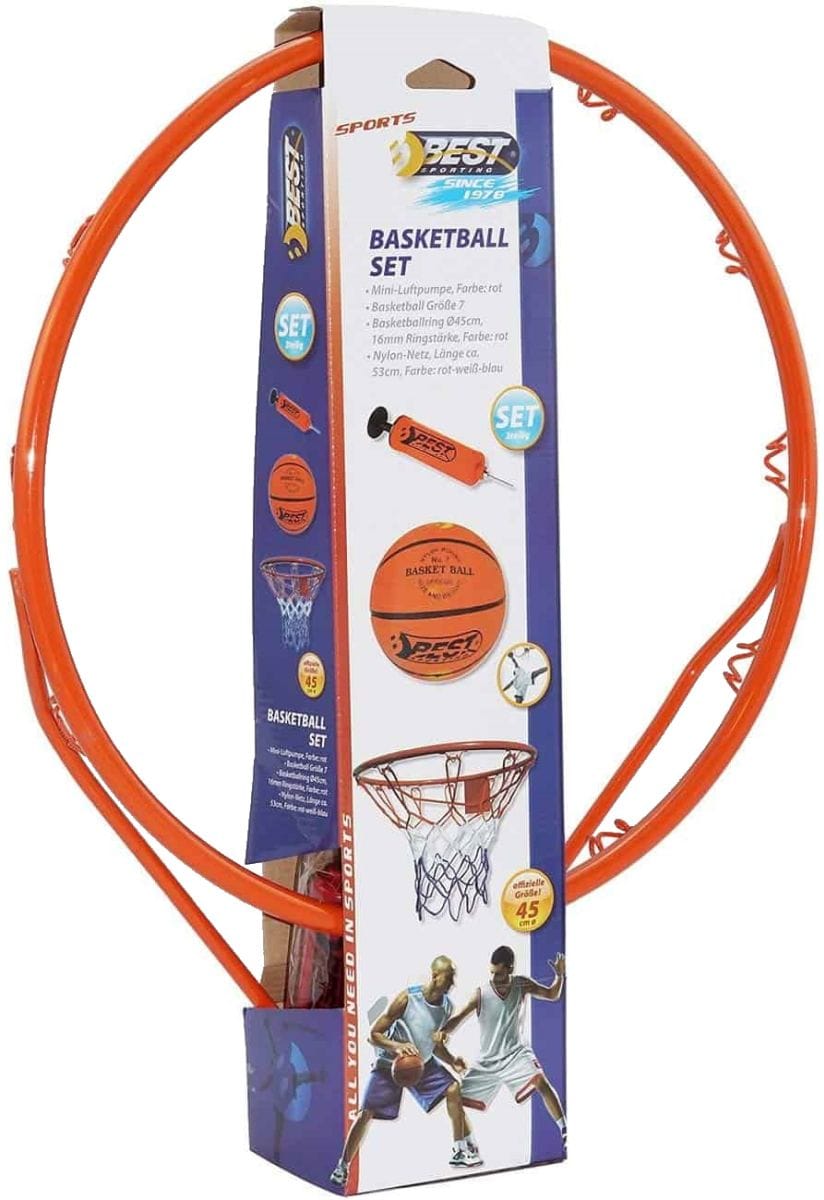 OBRĘCZ DO KOSZA 45CM Z PIŁKĄ I POMPKĄ BEST SPORTING - obrazek 5