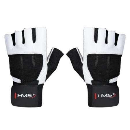 RST04 WHITE-BLACK ROZM. XXL RĘKAWICE NA SIŁOWNIĘ HMS