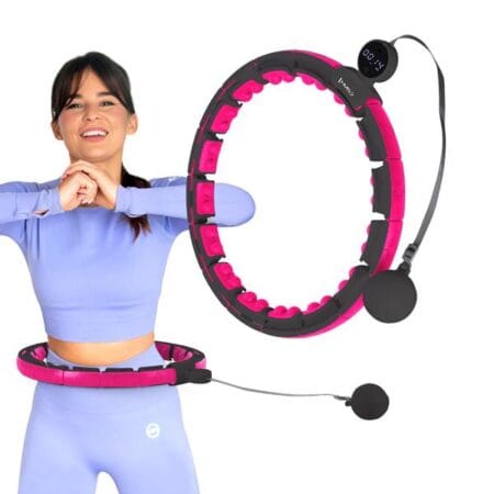 HULA HOP BLACK/PINK Z MAGNESAMI I OBCIĄŻNIKIEM + LICZNIK HMS