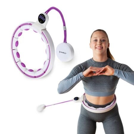 HULA HOP WHITE/VIOLET Z MAGNESAMI I OBCIĄŻNIKIEM + LICZNIK HMS