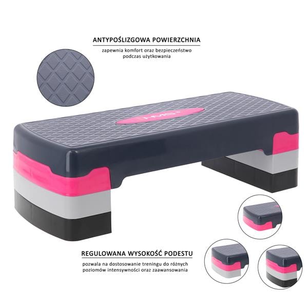 PINK/GREY STEP DO AEROBIKU HMS - obrazek 5